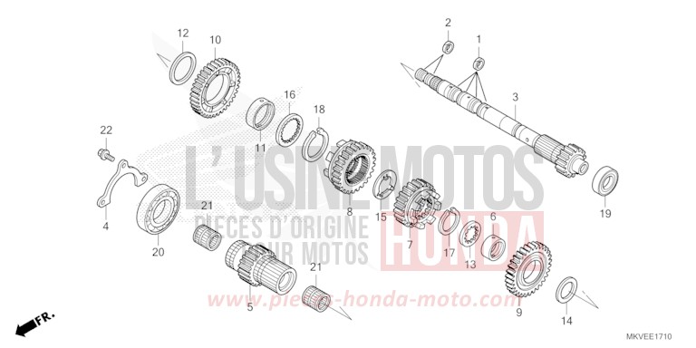 TRANSMISSION (MAINSHAFT) for NSS750 MAT WARM ASH METALLIC (YR386) from 2025