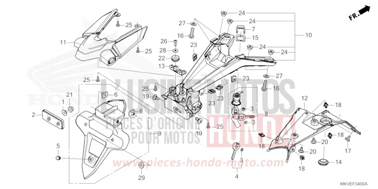 REAR FENDER for NSS750 MAT WARM ASH METALLIC (YR386) from 2025