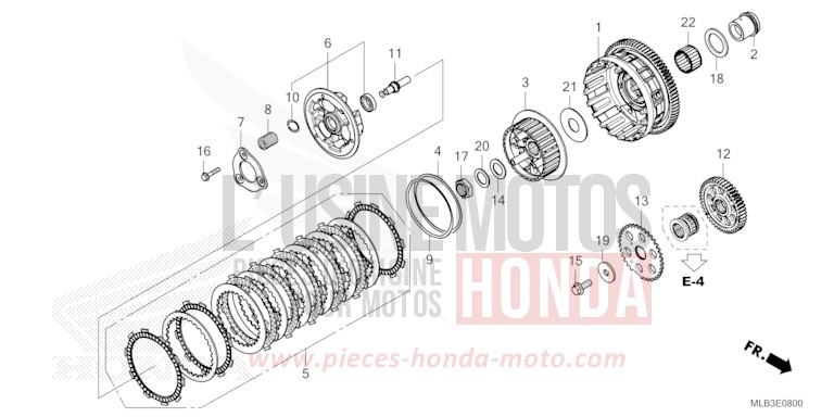 CLUTCH for CB750A MAT PEARL GLARE WHITE (NHB54) from 2025