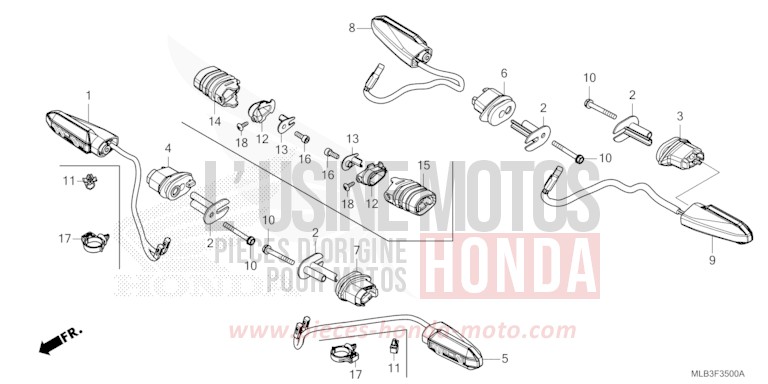 WINKER for CB750A MAT PEARL GLARE WHITE (NHB54) from 2025