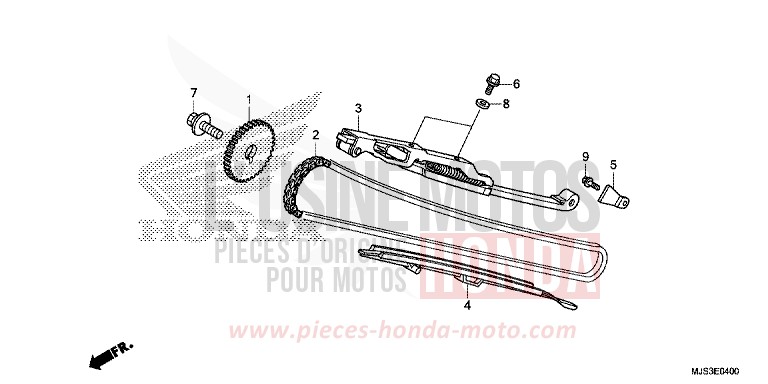 CAM CHAIN/TENSIONER for NC750J MAT BALLISTIC BLACK METALLIC (NHA86) from 2015
