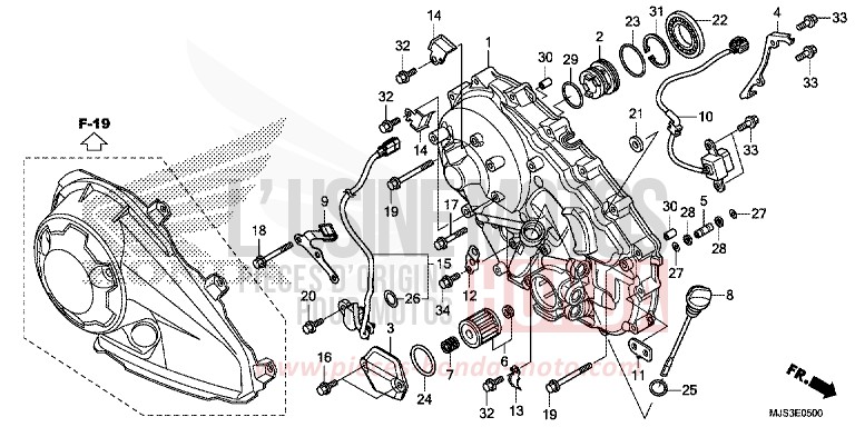 RIGHT CRANKCASE COVER for NC750J MAT BALLISTIC BLACK METALLIC (NHA86) from 2015