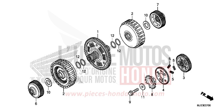 CLUTCH for NC750J MAT BALLISTIC BLACK METALLIC (NHA86) from 2015