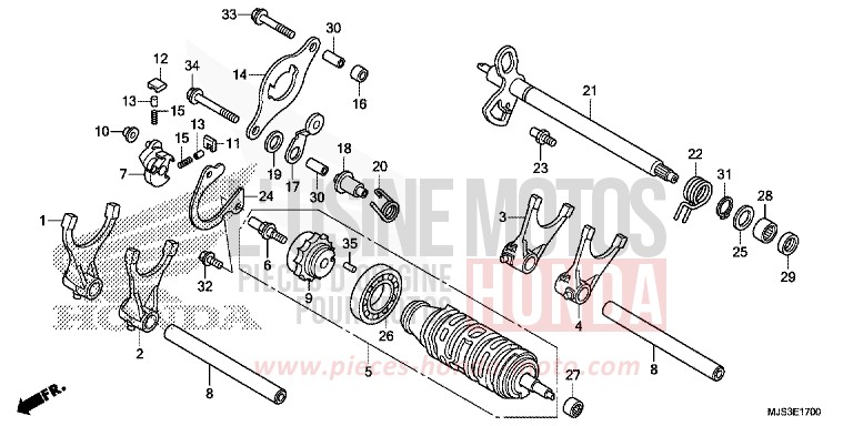 GEARSHIFT DRUM for NC750J MAT BALLISTIC BLACK METALLIC (NHA86) from 2015