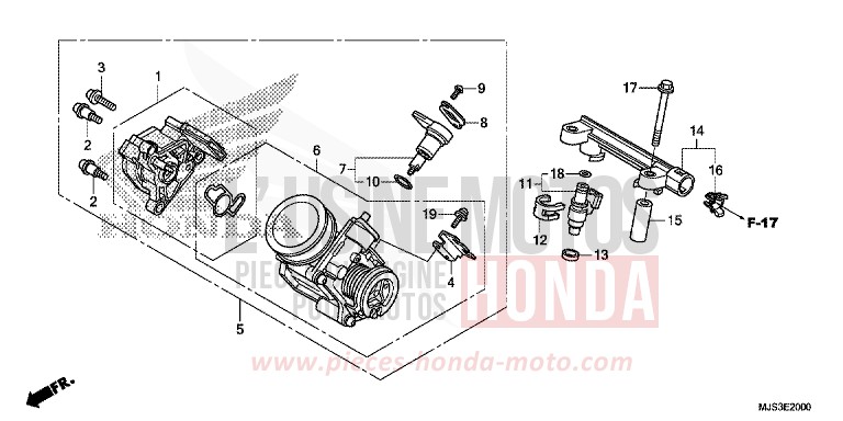THROTTLE BODY for NC750J MAT BALLISTIC BLACK METALLIC (NHA86) from 2015