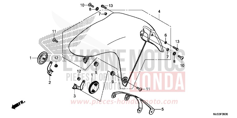 FRONT FENDER for NC750J MAT BALLISTIC BLACK METALLIC (NHA86) from 2015