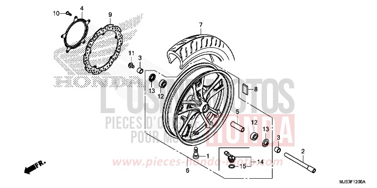FRONT WHEEL for NC750J MAT BALLISTIC BLACK METALLIC (NHA86) from 2015