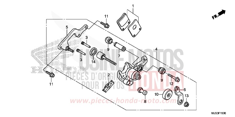 PARKING BRAKE CALIPER for NC750J MAT BALLISTIC BLACK METALLIC (NHA86) from 2015