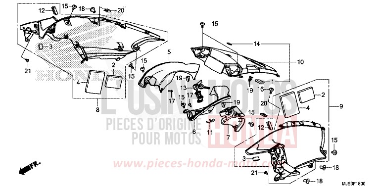 SHELTER for NC750J MAT BALLISTIC BLACK METALLIC (NHA86) from 2015