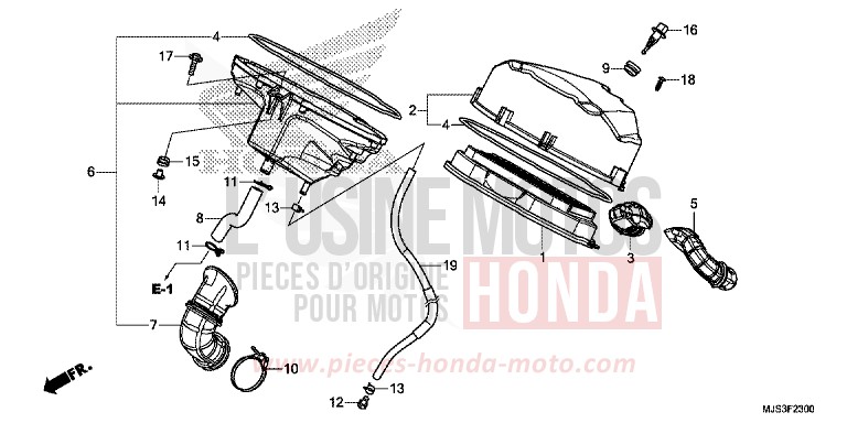 AIR CLEANER for NC750J MAT BALLISTIC BLACK METALLIC (NHA86) from 2015