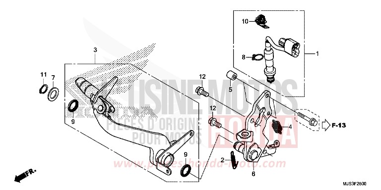 BRAKE PEDAL for NC750J MAT BALLISTIC BLACK METALLIC (NHA86) from 2015