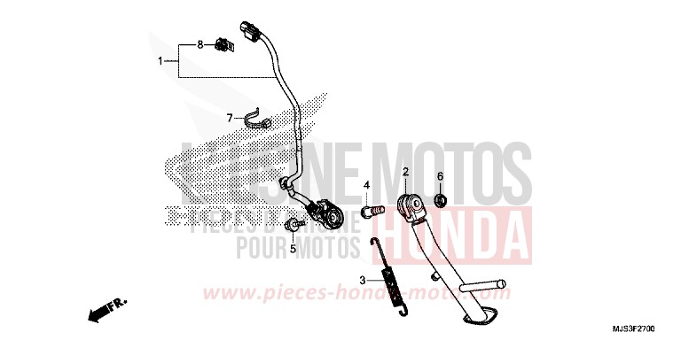 SIDE STAND for NC750J MAT BALLISTIC BLACK METALLIC (NHA86) from 2015