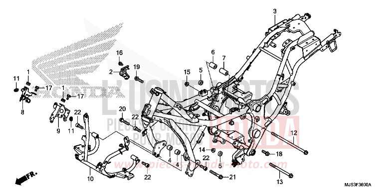 FRAME BODY for NC750J MAT BALLISTIC BLACK METALLIC (NHA86) from 2015