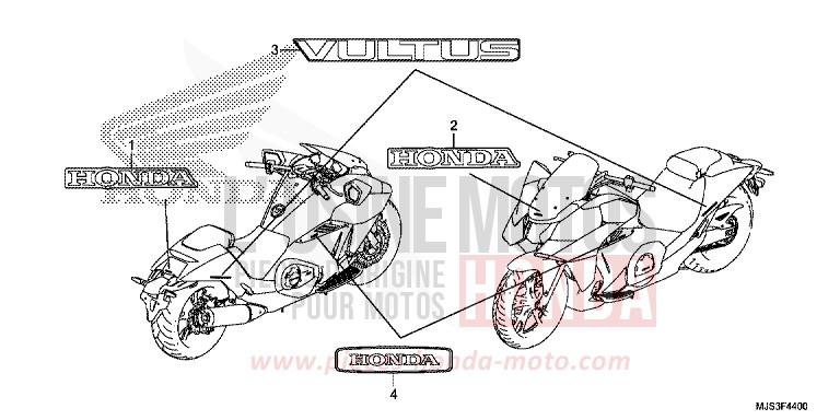 MARK for NC750J MAT BALLISTIC BLACK METALLIC (NHA86) from 2015
