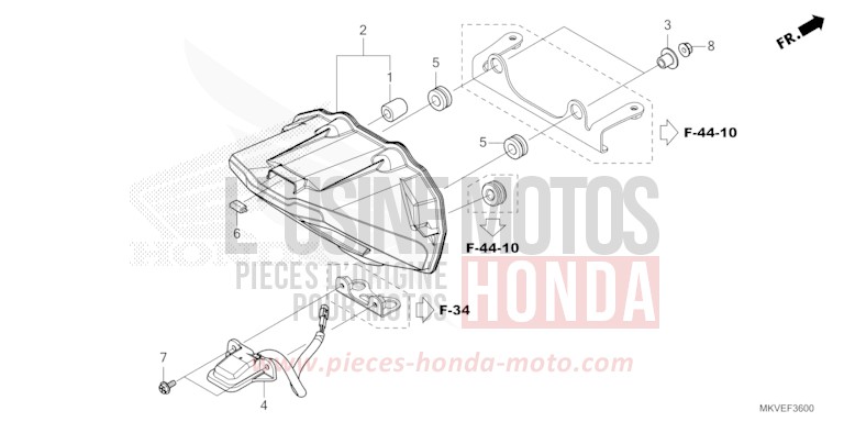 TAILLIGHT/LICENSE LIGHT for NSS750 IRIDIUM GRAY METALLIC (NHC65) from 2025