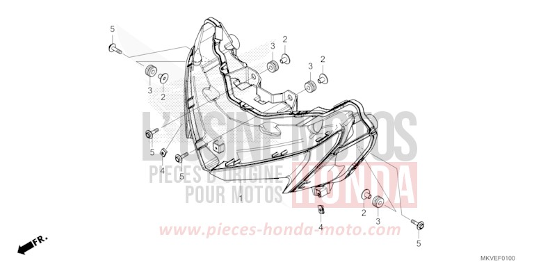 HEADLIGHT for NSS750 MAT BALLISTIC BLACK METALLIC (NHA86) from 2025