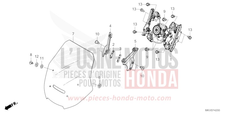 WINDSCREEN for NSS750 MAT BALLISTIC BLACK METALLIC (NHA86) from 2025