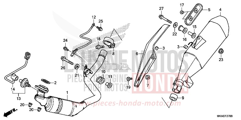 EXHAUST MUFFLER for NC750D CANDY CHROMOSPHERE RED (R381) from 2018