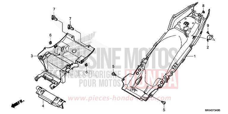 REAR FENDER for NC750D CANDY CHROMOSPHERE RED (R381) from 2018