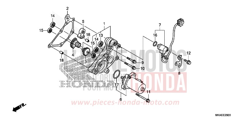 REDUCTION GEAR for NC750D PEARL GLARE WHITE (NHB53) from 2019