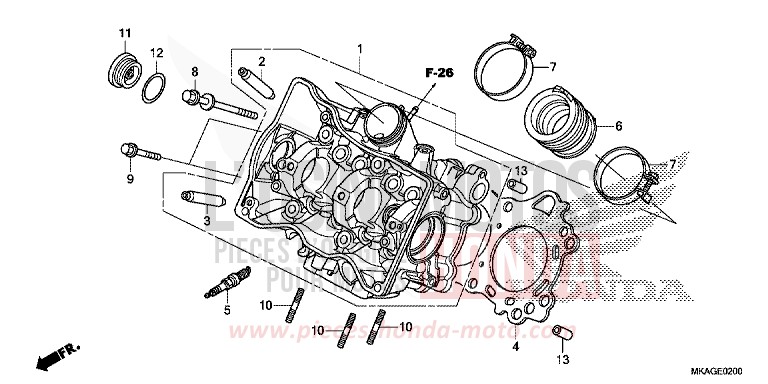 CYLINDER HEAD for NC750S SWORD SILVER METALLIC (NHA95Y) from 2018