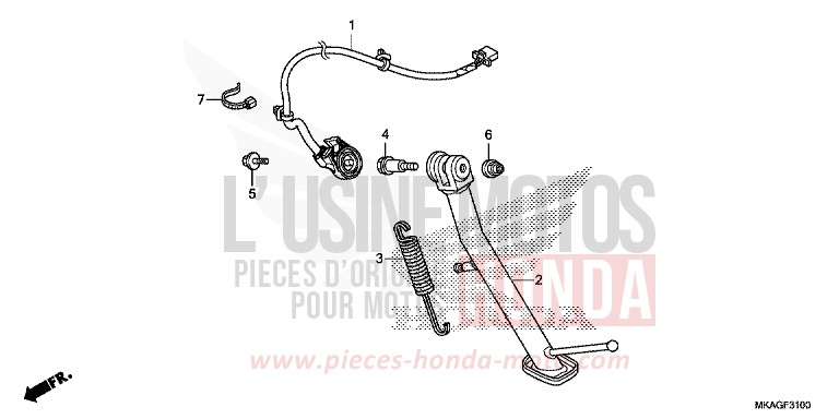 STAND for NC750S SWORD SILVER METALLIC (NHA95Y) from 2018