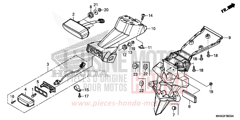 TAILLIGHT for NC750S SWORD SILVER METALLIC (NHA95Y) from 2018