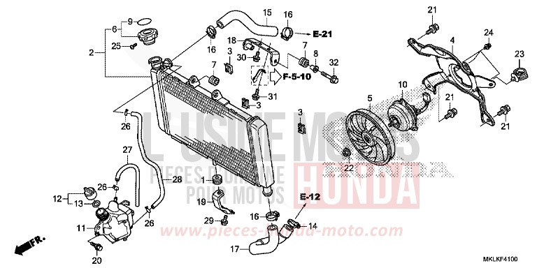 RADIATOR for NC750S GRAPHITE BLACK (NHB01N) from 2019