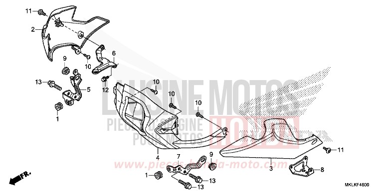UNDER COWL (NC750SA) for NC750S GRAPHITE BLACK (NHB01N) from 2019