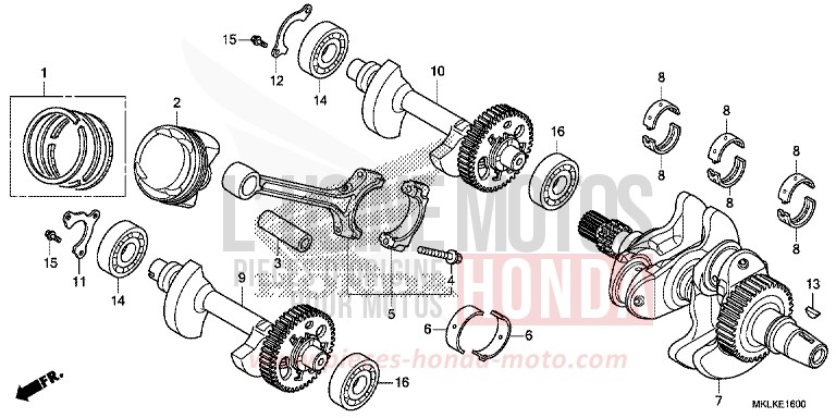 CRANKSHAFT/PISTON for NC750S GRAPHITE BLACK (NHB01H) from 2019