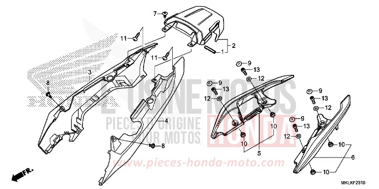 SEAT COWL for NC750S GRAPHITE BLACK (NHB01H) from 2019