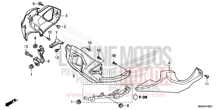 UNDER COWL (NC750SD) for NC750S GRAPHITE BLACK (NHB01N) from 2018