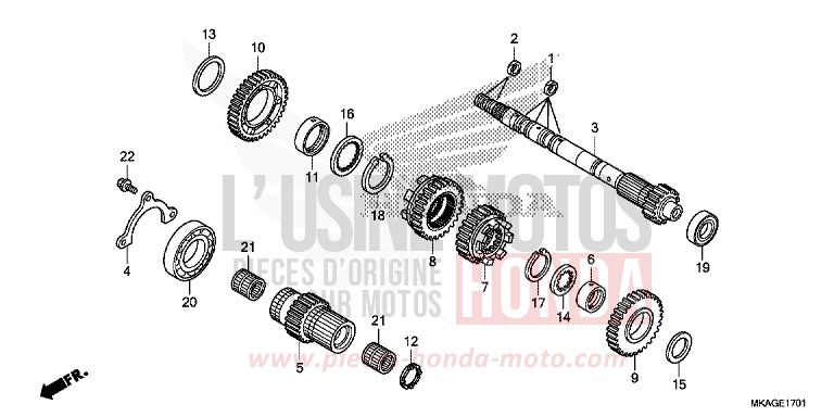 TRANSMISSION (MAINSHAFT) (NC750SD) for NC750S CANDY CHROMOSPHERE RED (R381) from 2018