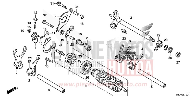 GEARSHIFT DRUM (NC750SD) for NC750S CANDY CHROMOSPHERE RED (R381) from 2018