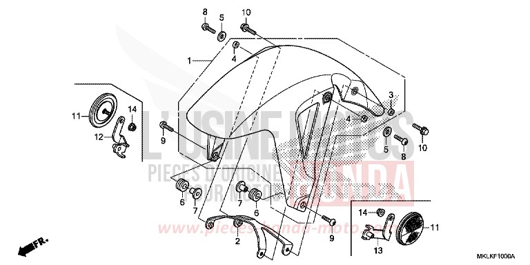 FRONT FENDER for NC750S GRAPHITE BLACK (NHB01N) from 2019