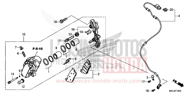 FRONT BRAKE CALIPER for NC750S GRAPHITE BLACK (NHB01H) from 2019