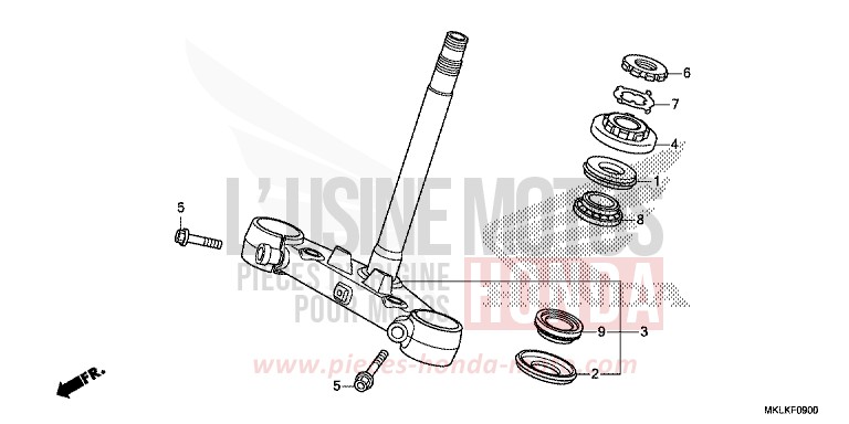 STEERING STEM for NC750S CANDY CHROMOSPHERE RED (R381) from 2019