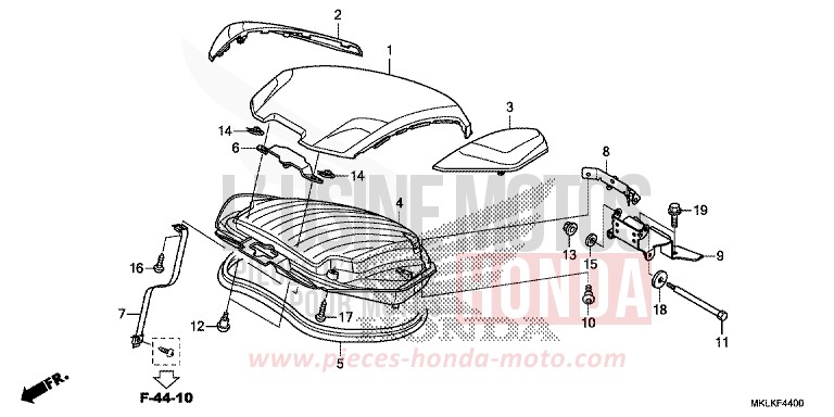 LUGGAGE LID for NC750S CANDY CHROMOSPHERE RED (R381) from 2019