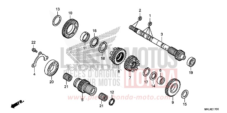 TRANSMISSION (MAINSHAFT) (NC750SD) for NC750S GRAPHITE BLACK (NHB01H) from 2019