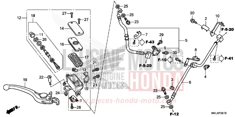 FRONT BRAKE MASTER CYLINDER for NC750S GRAPHITE BLACK (NHB01H) from 2019