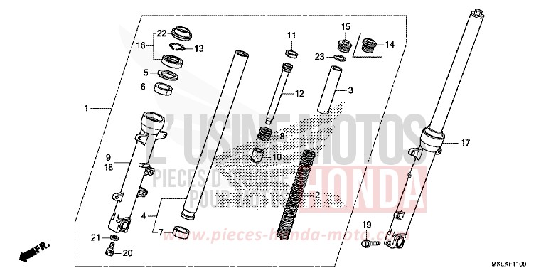 FRONT FORK for NC750S GRAPHITE BLACK (NHB01H) from 2019