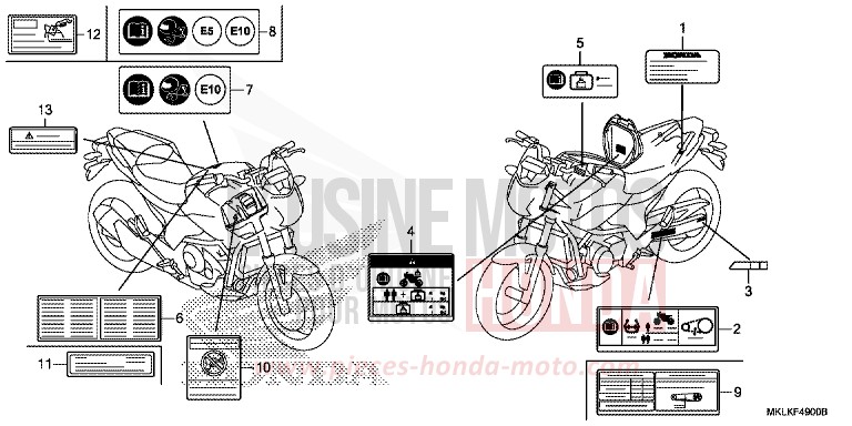 CAUTION LABEL for NC750S GRAPHITE BLACK (NHB01H) from 2019