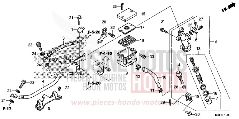 REAR BRAKE MASTER CYLINDER for NC750S GRAPHITE BLACK (NHB01N) from 2019