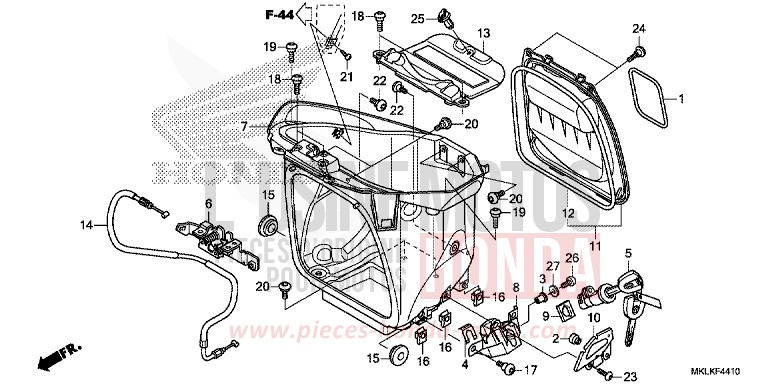 LUGGAGE BOX for NC750S GRAPHITE BLACK (NHB01N) from 2019