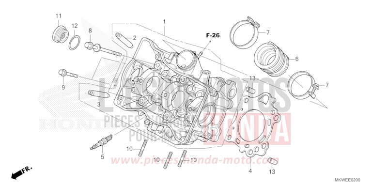 CYLINDER HEAD for NC750X FIGHTING RED (R134) from 2025