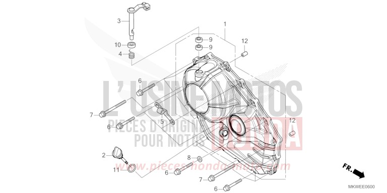 RIGHT CRANKCASE COVER (NC750XA) for NC750X FIGHTING RED (R134) from 2025