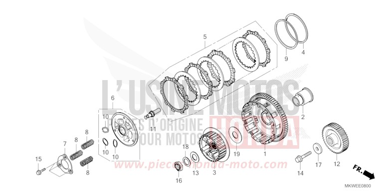 CLUTCH (NC750XA) for NC750X FIGHTING RED (R134) from 2025