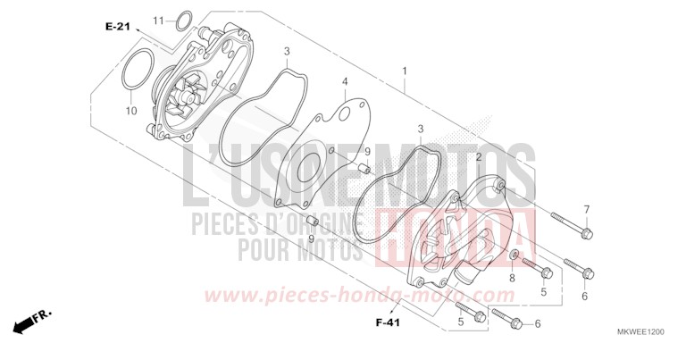 WATER PUMP for NC750X FIGHTING RED (R134) from 2025