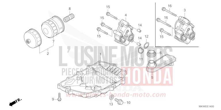 OIL PAN/OIL PUMP for NC750X FIGHTING RED (R134) from 2025