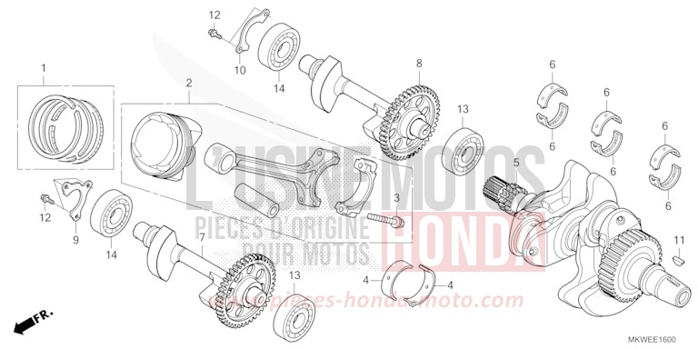 CRANKSHAFT/PISTON for NC750X FIGHTING RED (R134) from 2025